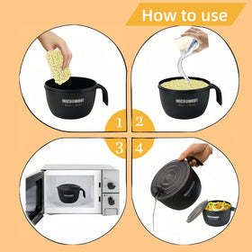 Layron ramen bowl in dorm room setup showing storage