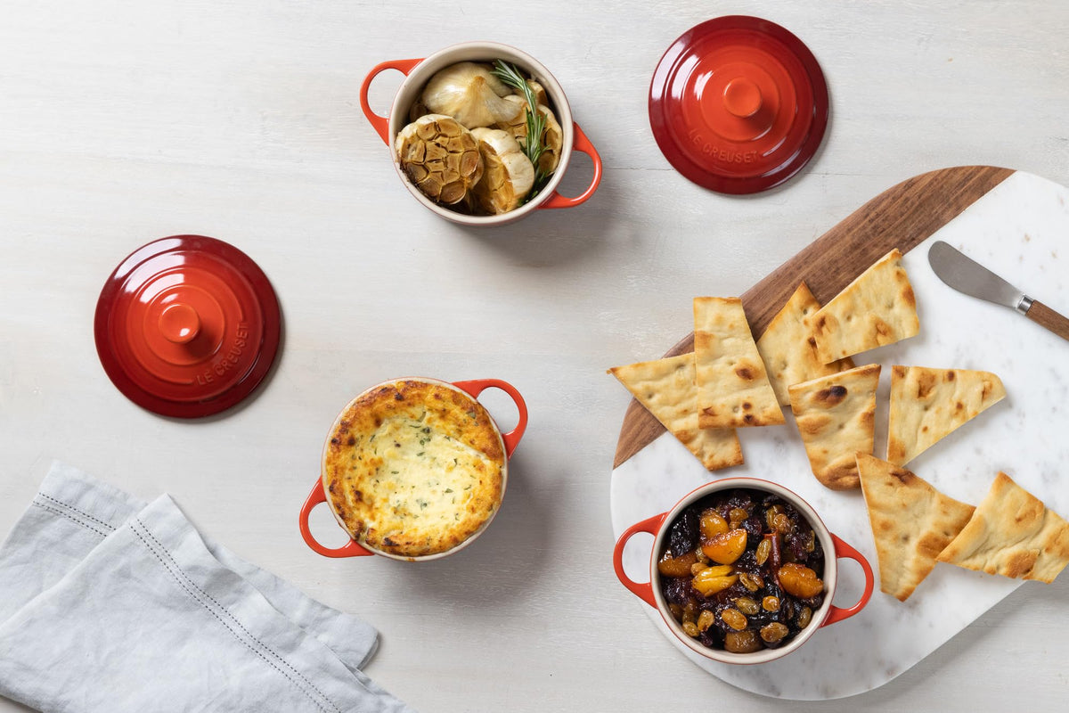 Le Creuset cocotte enamel glaze close-up highlights nonporous, scratch-resistant finish