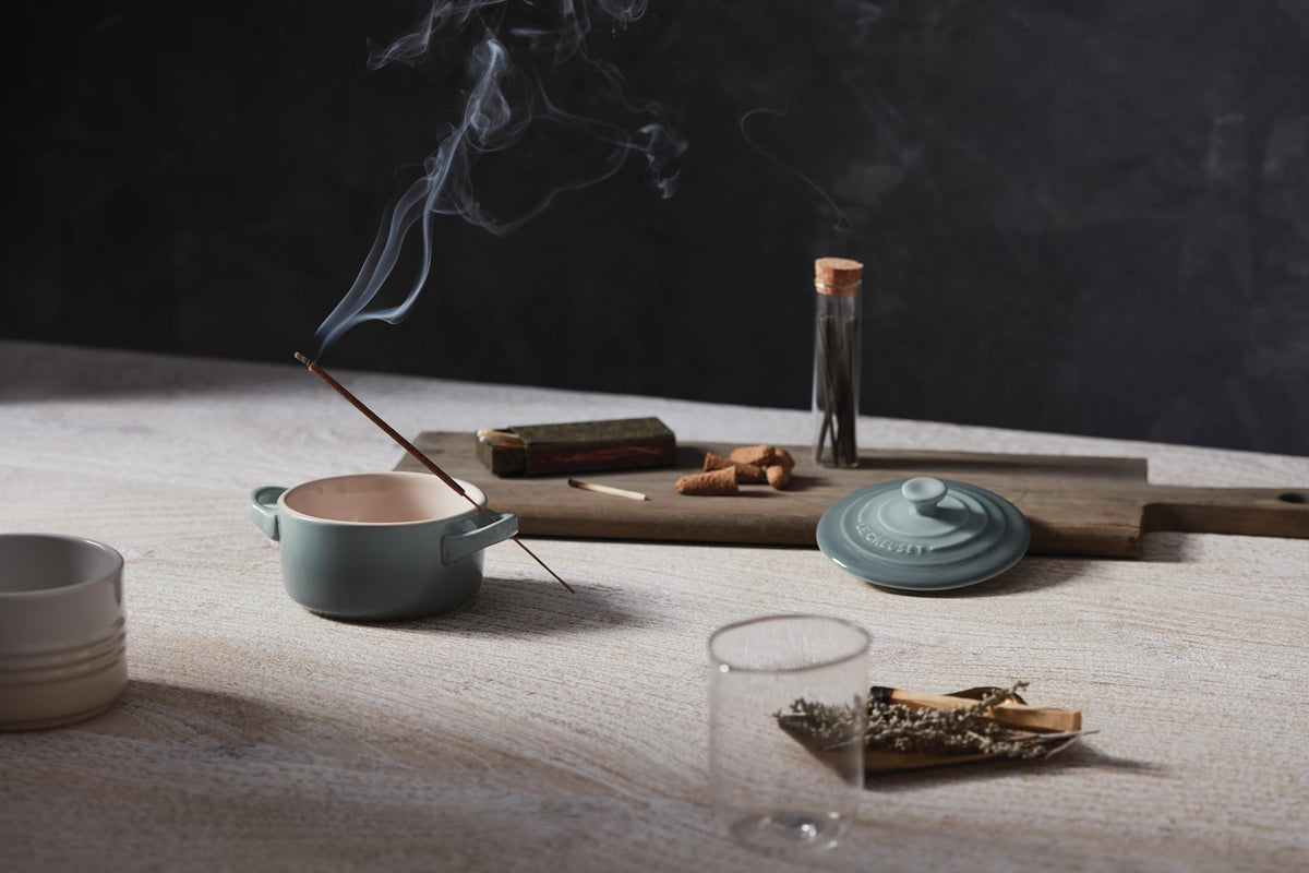 Le Creuset mini round cocotte is oven and microwave safe.