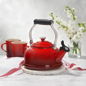 Le Creuset enamel interior shows min and max marks for precise water measurement