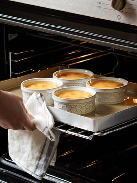 LE TAUCI classic white ramekins enhance table presentation for creme brulee and sides