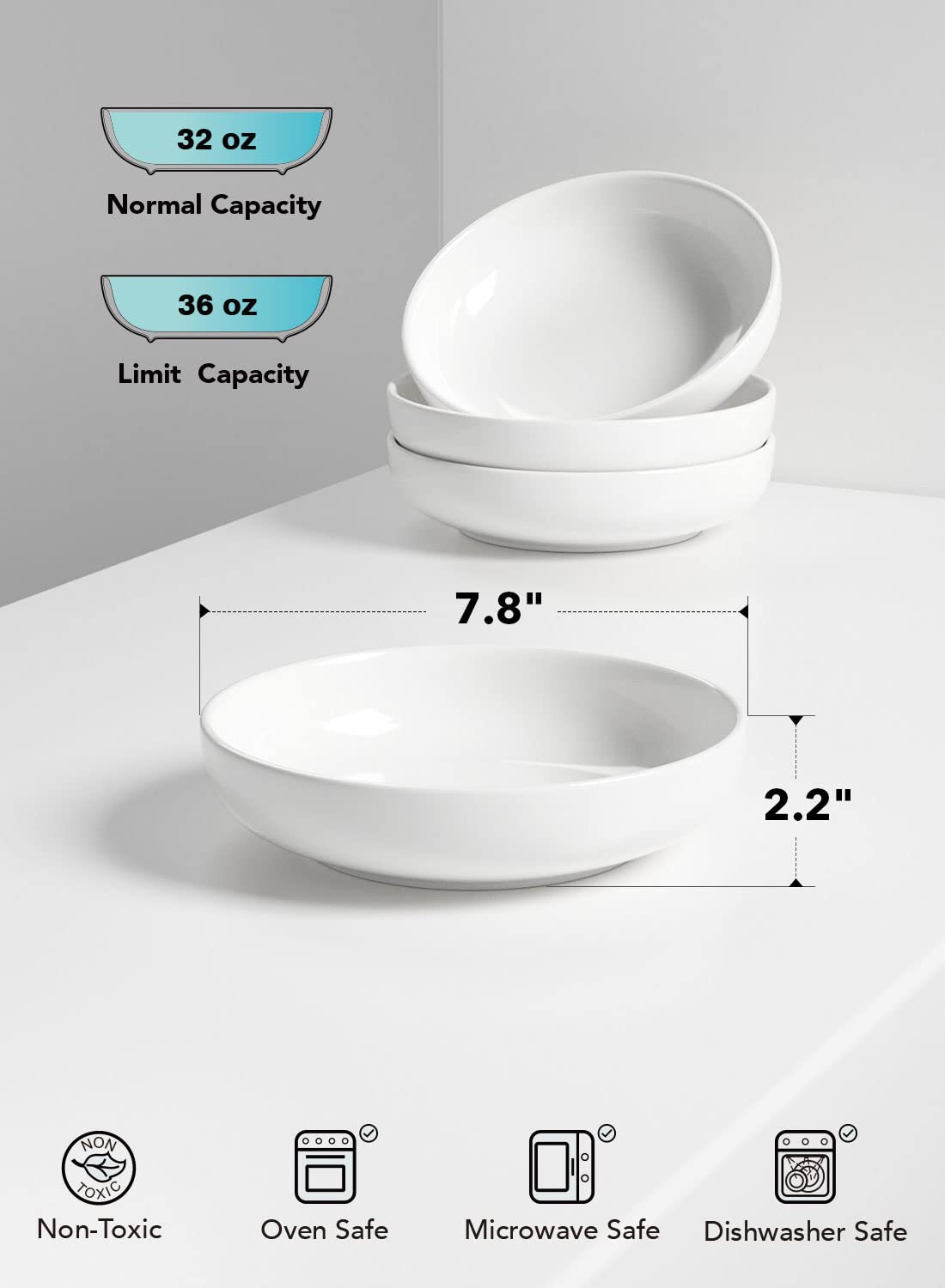 LE TAUCI ceramic bowls for soup and dessert, durable for daily use.