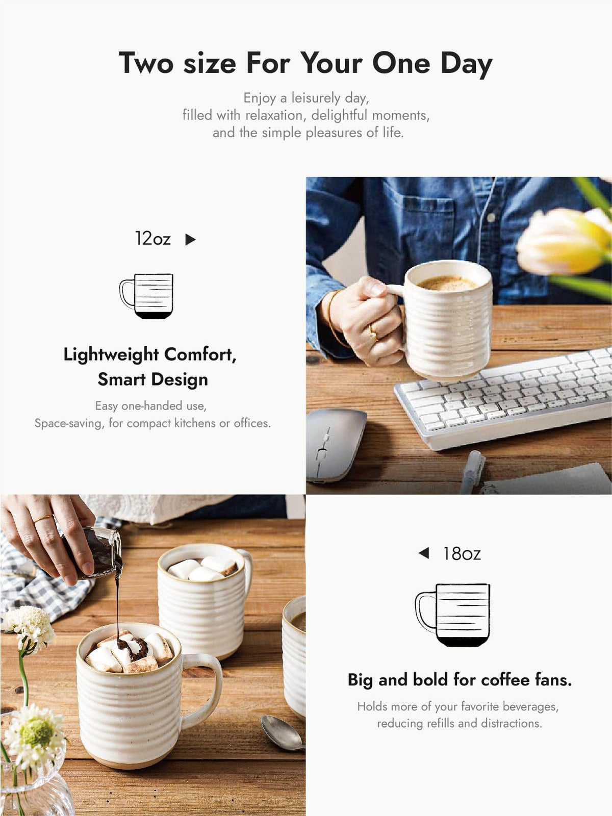 LE TAUCI four-piece Arctic White mug set ideal for gifting