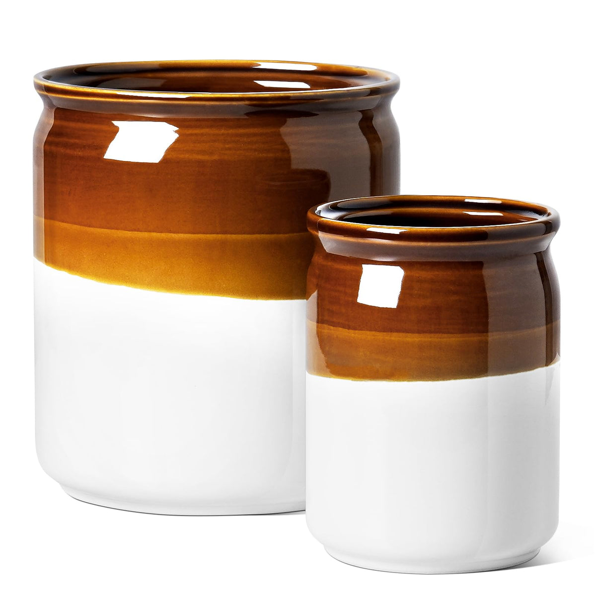 LE TAUCI large ceramic utensil crock for counter storage and easy access to long tools