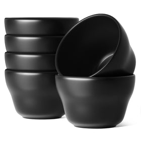 LE TAUCI Maze Black small dessert bowls front view, ideal for desserts and dipping sauces.