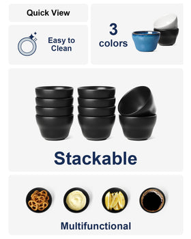 LE TAUCI Maze Black bowls side view showing curved design for easy handling.