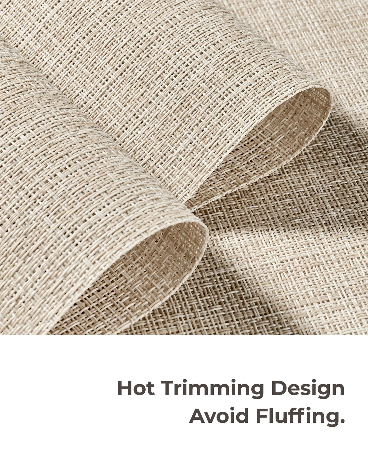 Leetaltree beige placemats foldable for compact storage after meals.