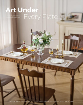 Leetaltree beige placemats weave texture close-up adds elegant surface detail.