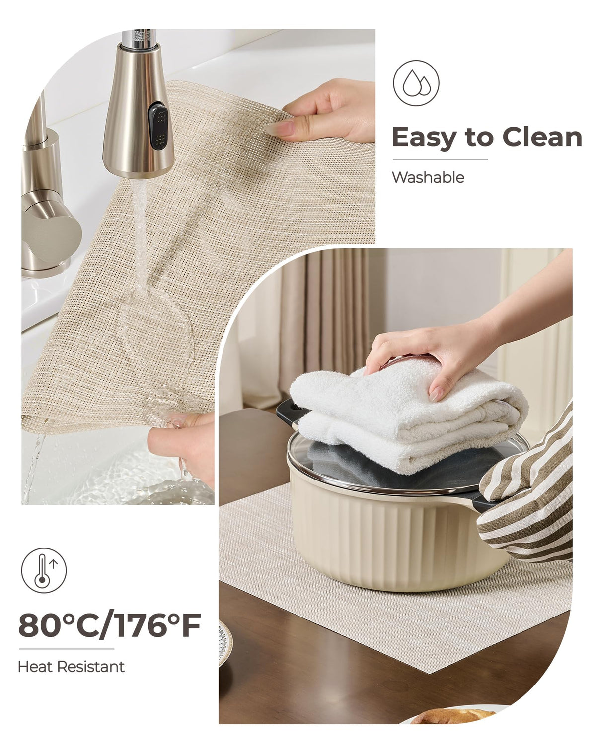 Leetaltree PVC vinyl placemats combine durability with timeless style.