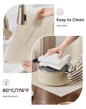 Leetaltree waterproof spill-resistant placemats simplifying cleanup after meals