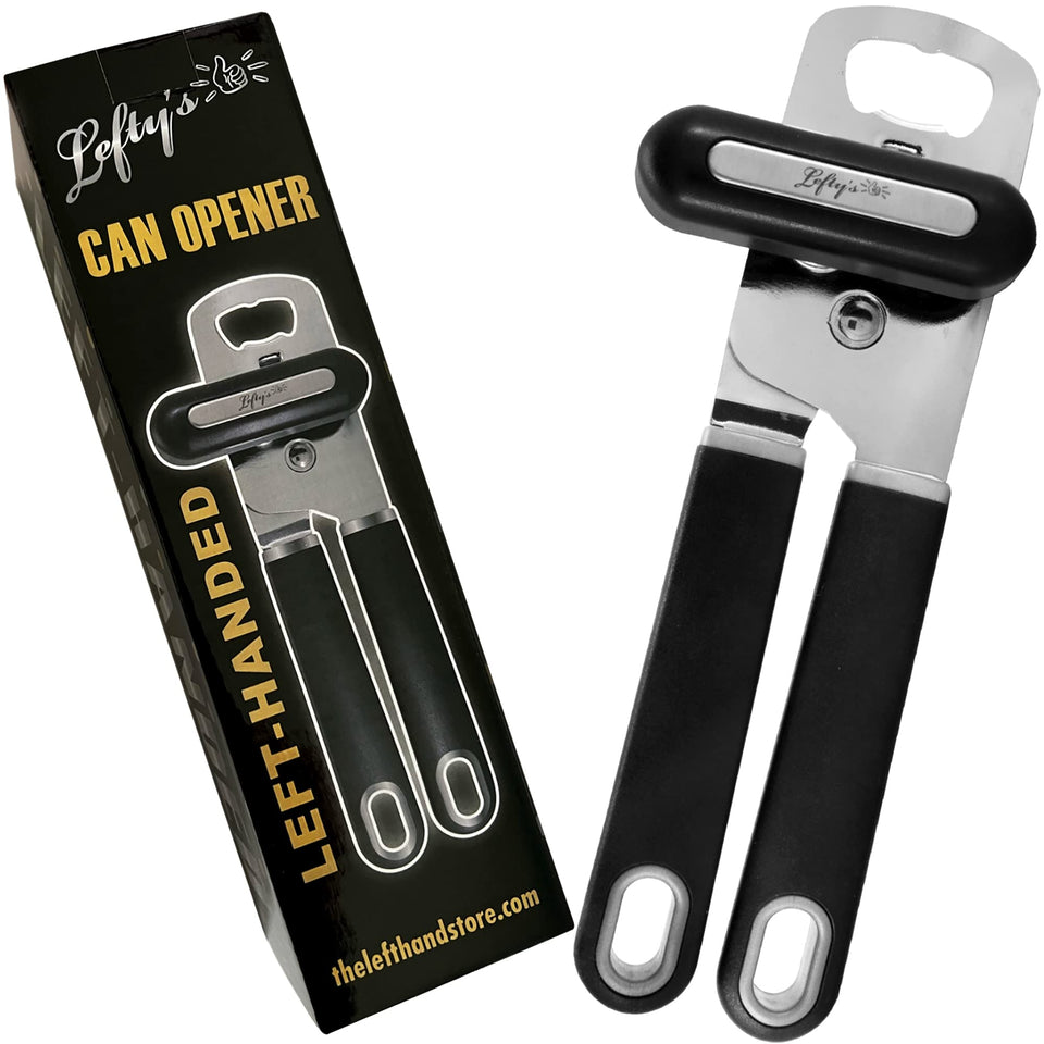 Lefty's Left Handed Can Opener with ergonomic handle for effortless left-handed turning