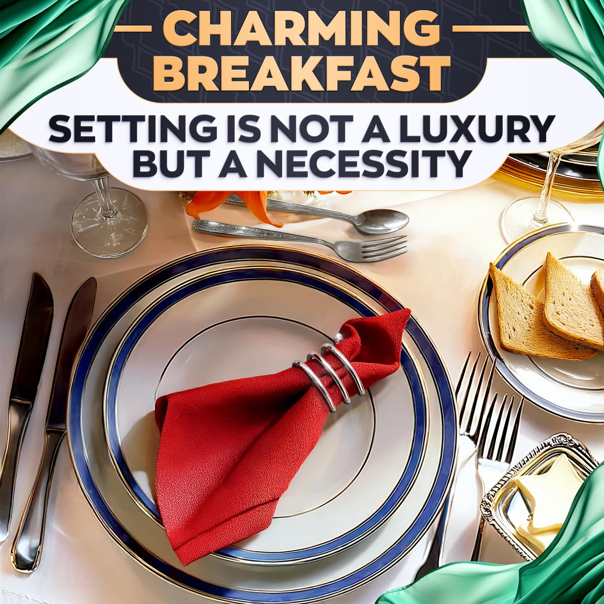 LEGLO napkin rings with smooth interior to prevent snagging napkins