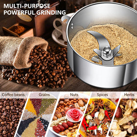 LEJIEYIN grain mill grinder close-up of durable stainless steel blades