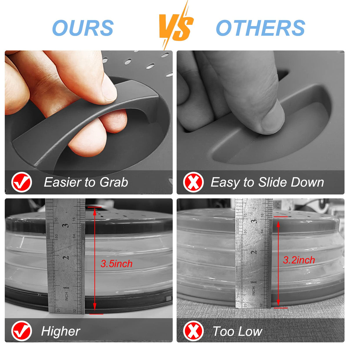 LekDrok collapsible silicone mat acts as a plate holder for easy serving.