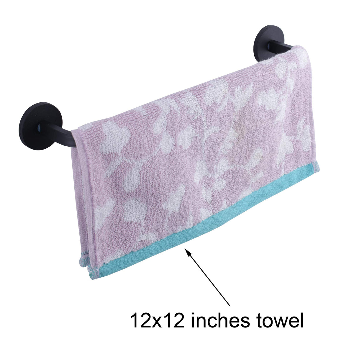 Close-up of LEKUSHA towel bar with strong magnets securing a towel.