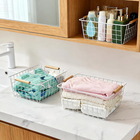 LeleCAT bathroom countertop storage basket for toiletries