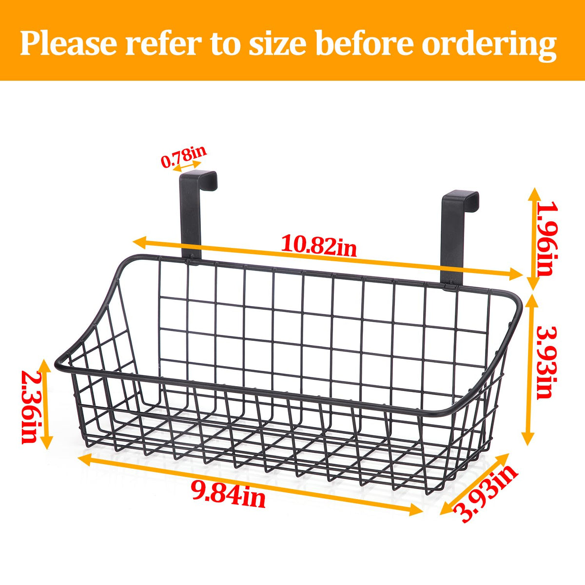 LeleCAT grid storage basket with hooks provides clutter-free kitchen organization.