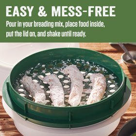 LEM Batter Bowl contents inside show quick, mess-free prep.