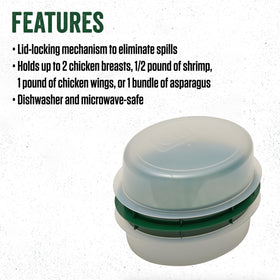 LEM Batter Bowl is microwave-safe for reheating batters or coatings.