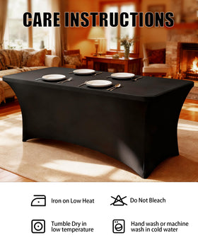 Lemict tablecloth ready for machine wash, easy care after events.