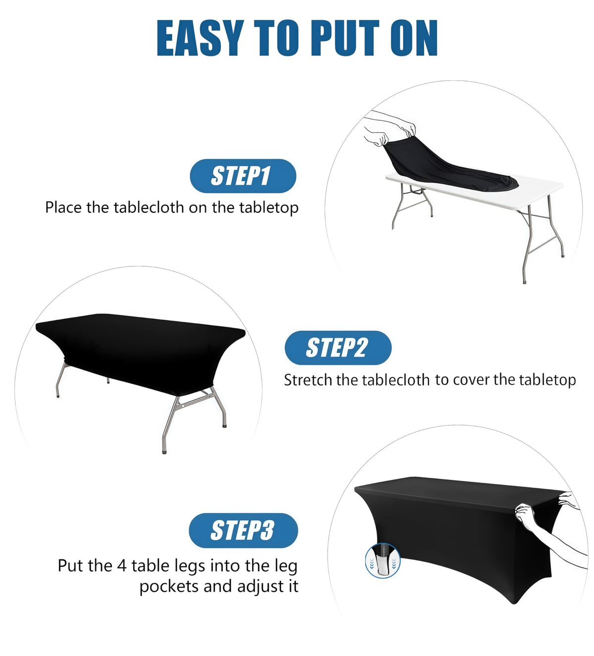 Lemict easy setup by inserting legs into pockets