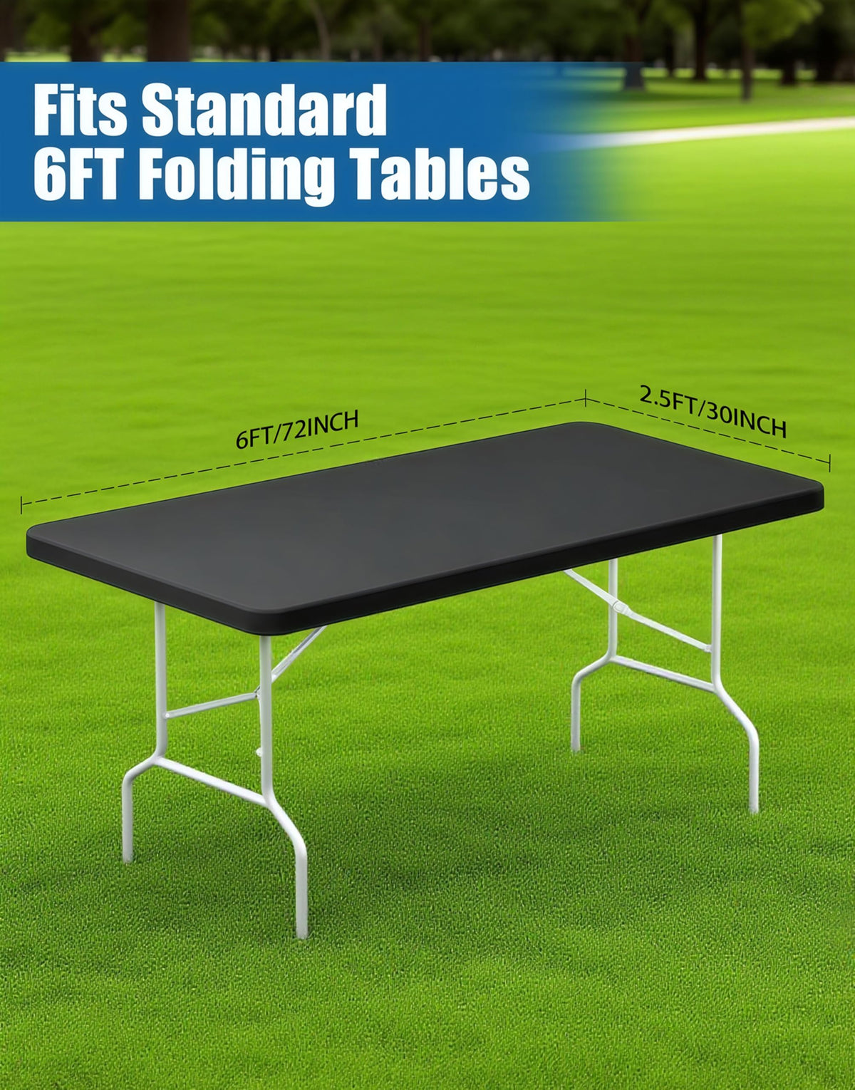 Lemict 2-pack fitted table covers on a dining setup delivering a clean, wrinkle-free look.