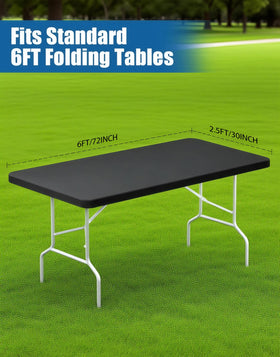 Lemict 2-pack fitted table covers on a dining setup delivering a clean, wrinkle-free look.