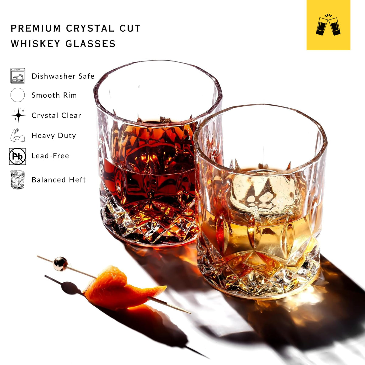 LEMONSODA 10oz rocks glass demonstrating ideal capacity for spirits