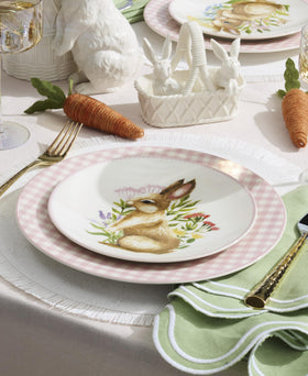 Lenox 897155 Bunny Accent Plates closeup features charming bunny illustration