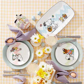 Lenox Easter Snoopy brunch table setup with this tray.