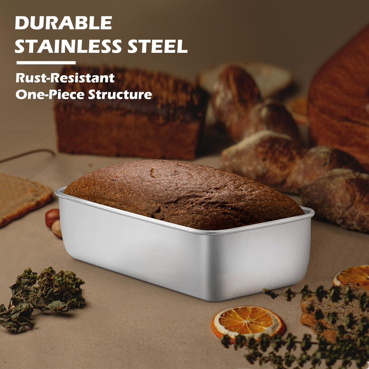 Leonyo 2.5 inch deep loaf pan holds batter securely