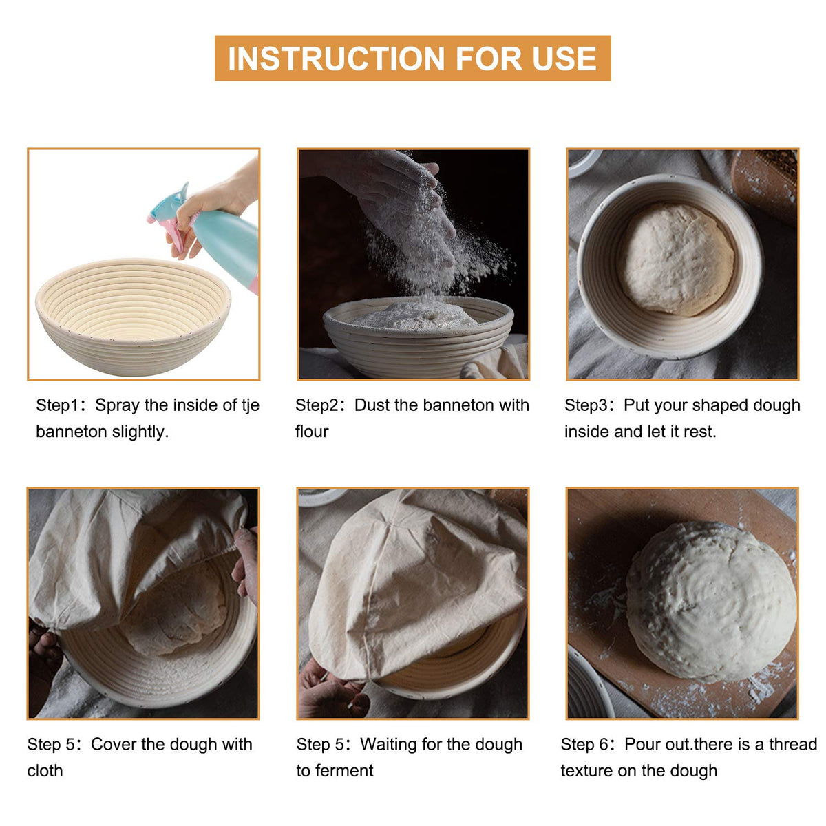 LepoHome Banneton 6-inch round basket is easy to clean and dry.