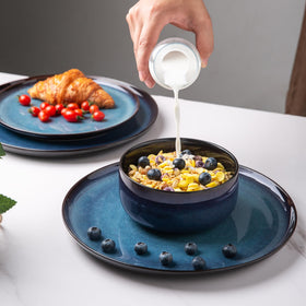 LERATIO ceramic dinner plates oven-safe for versatile reheating and serving.