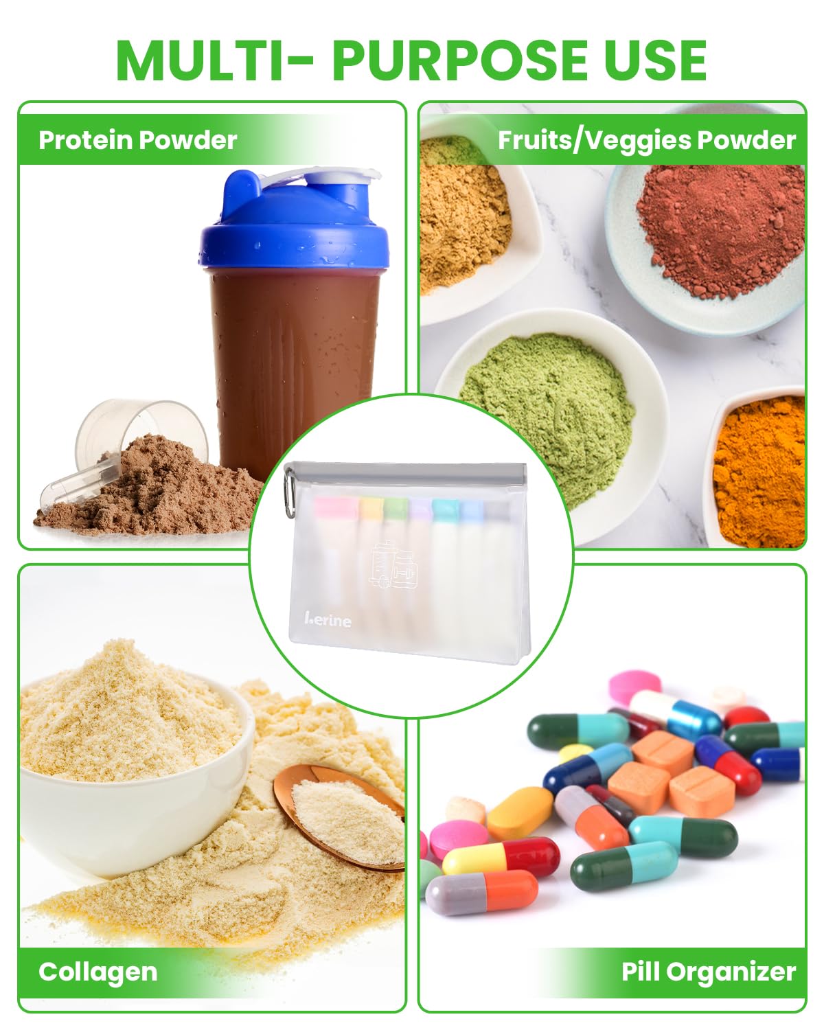 Lerine travel-friendly container simplifies protein transport during trips.
