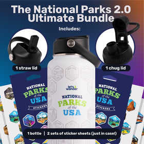 Two LET'S WANDER sticker sets to personalize your National Parks bottle