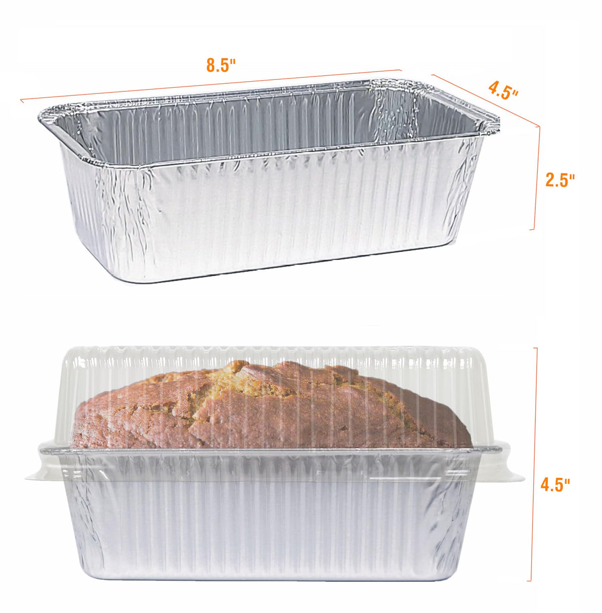 Lewarm loaf pan with clear lid close-up, showing contents