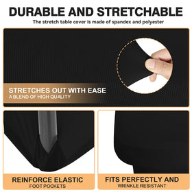 LGJIAOJIAO 2-pack 4ft tablecloth leg pockets closeup, secure fit