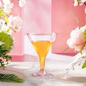 Liacere 24-pack pink glasses for quick party cleanup.