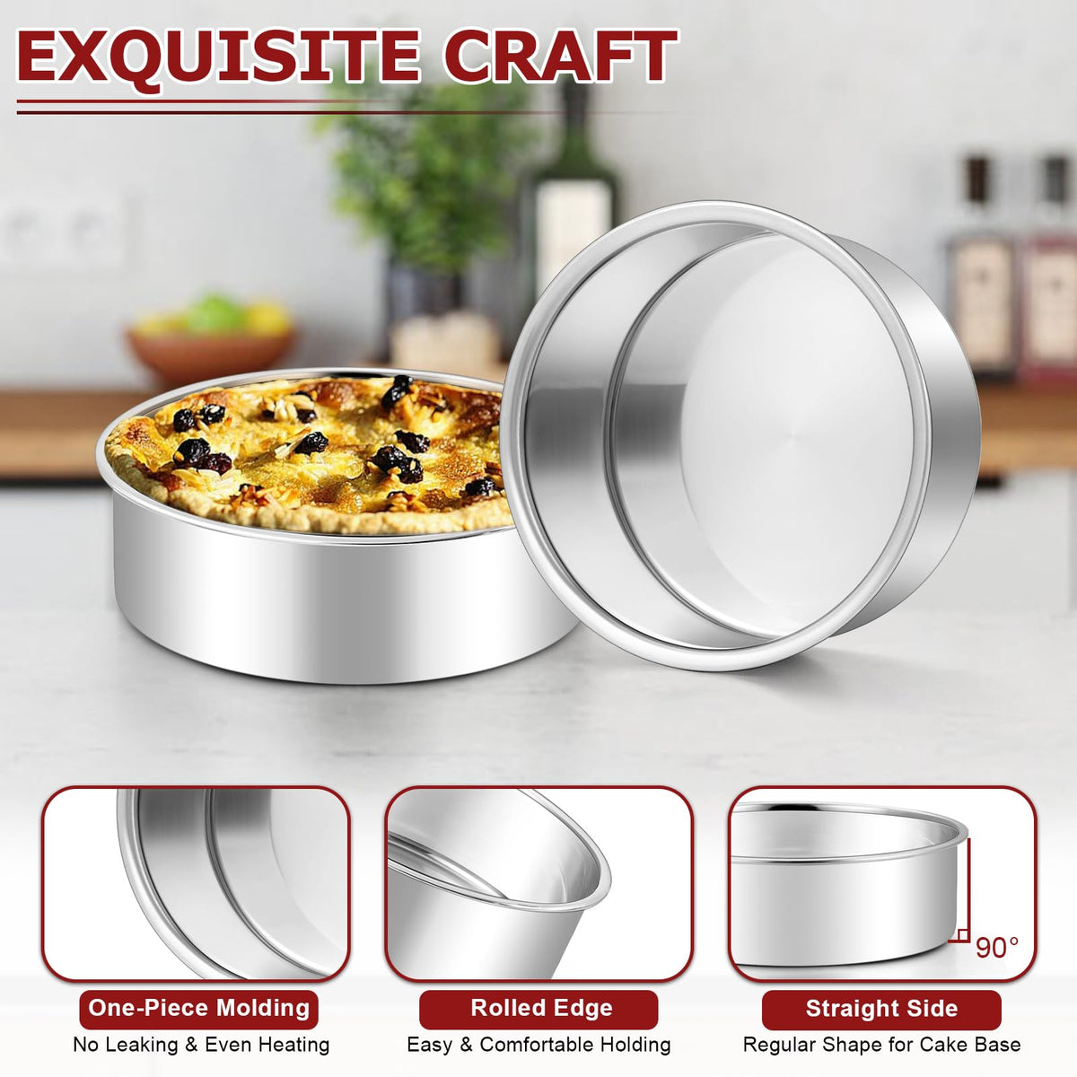 LIANYU dishwasher-safe cake pans for quick cleanup