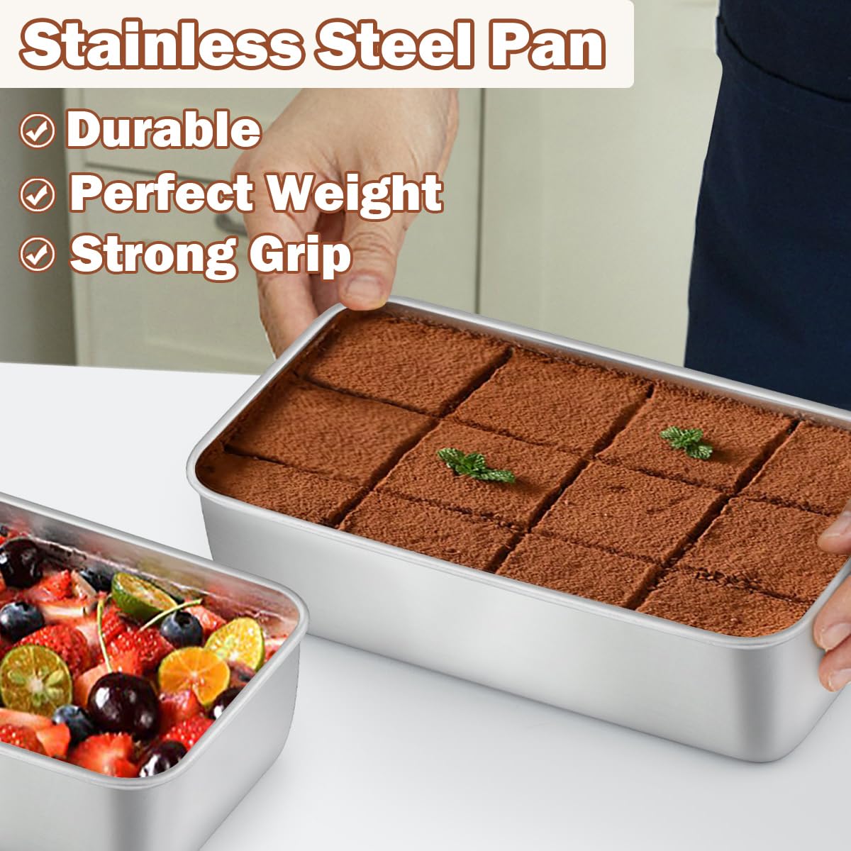 LIANYU brushed, easy-clean surface on loaf pans