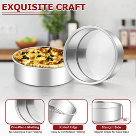 LIANYU heavy-gauge stainless steel pans provide even heating for layered cakes
