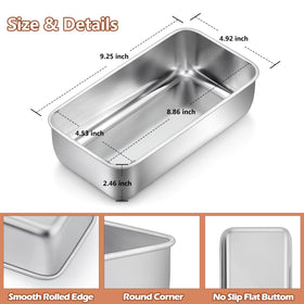 LIANYU stainless steel loaf pan close-up showing a smooth, durable finish