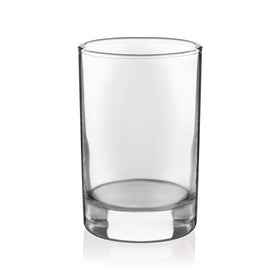 Libbey heavy base juice glass top view, emphasizes stable base