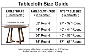 LIBERECOO elastic-edge tablecloth keeps a snug fit on 40-44 inch rounds