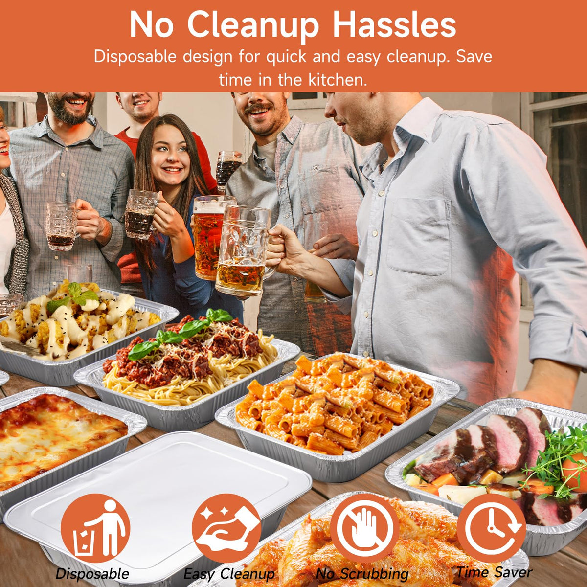 Lideropa aluminum pans freezer-safe for ready-to-heat meals.