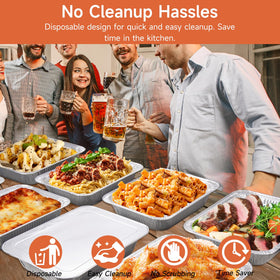 Lideropa aluminum pans freezer-safe for ready-to-heat meals.