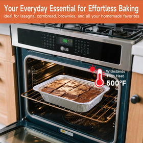Lideropa aluminum pans with leak-proof design prevent spills during serving.
