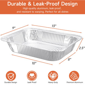 Lideropa heavy-duty aluminum foil pan showing durability for roasting and baking