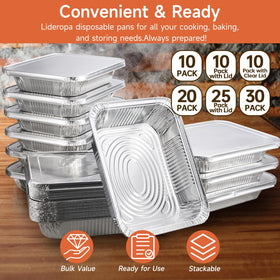 Lideropa recyclable aluminum pan highlighting eco-friendly disposal