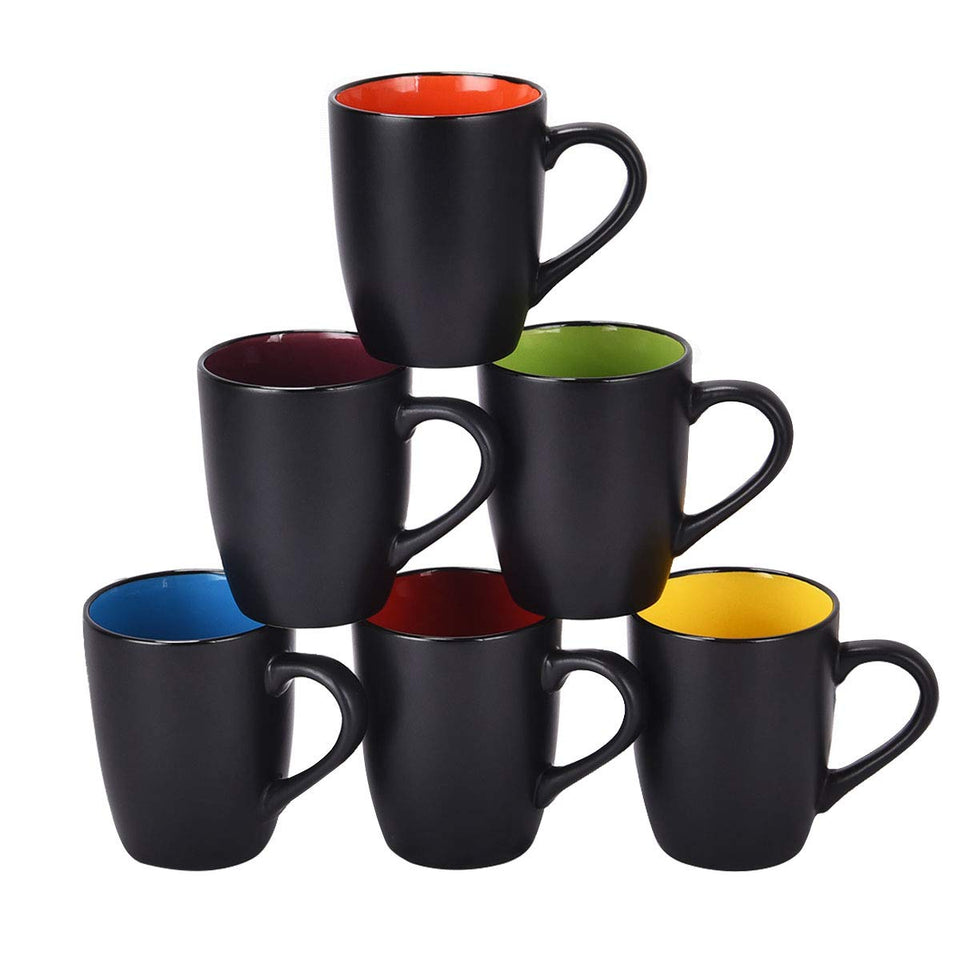 Lifecapido modern black mug set front view for home use.